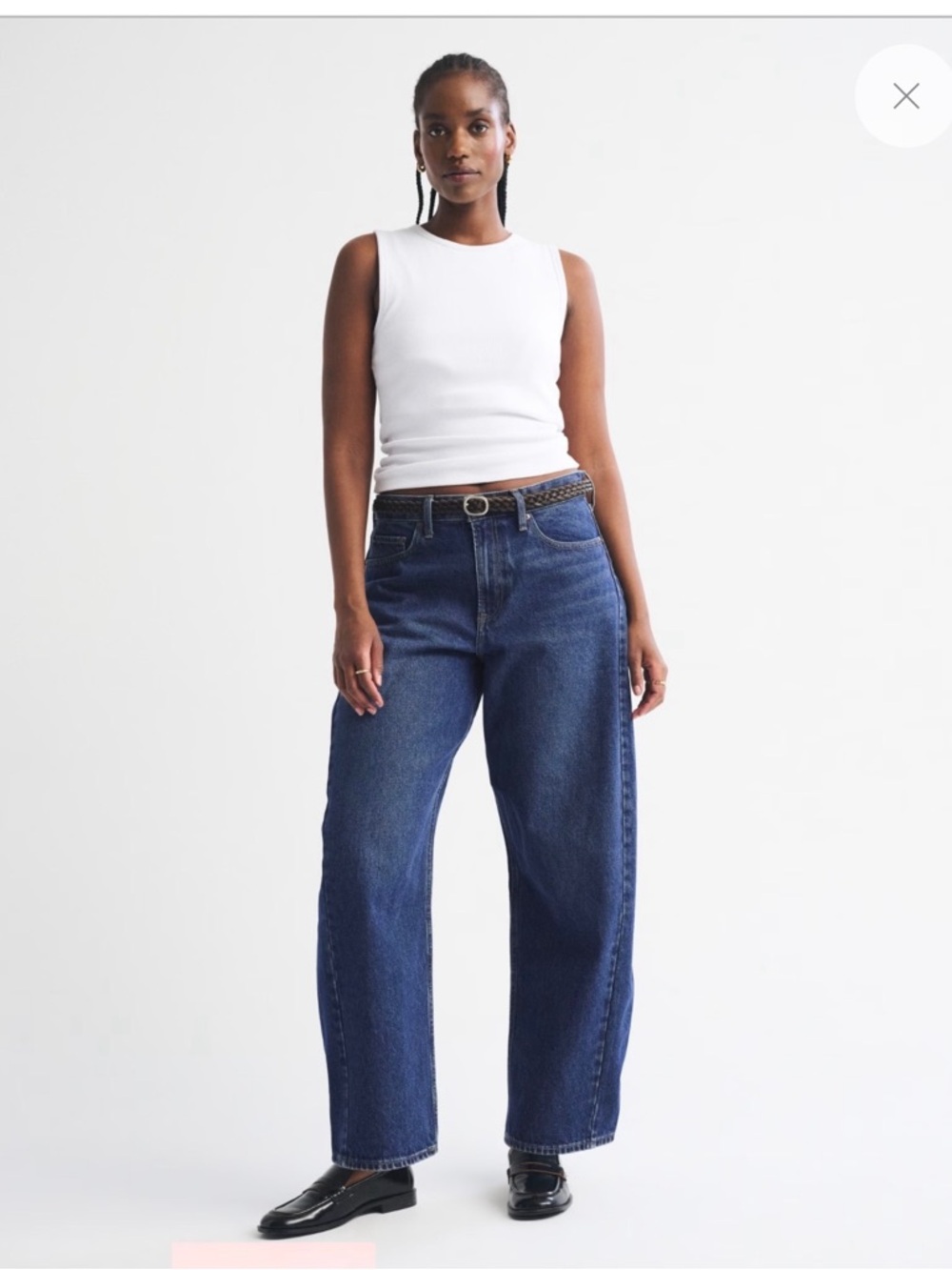 NWT Abercrombie & Fitch Women's Curve Love Mid Rise Barrel Jeans